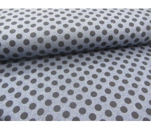 French Terry - Marine Dots auf blau meliert